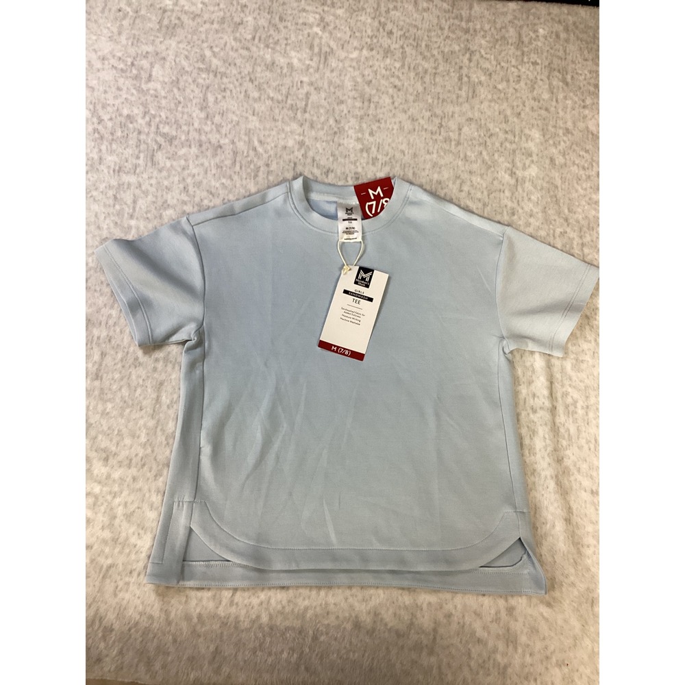 Member's Mark Girls Sandwash Tee Light Blue‎ Short Sleeve Shirt Size M 7/8 NWT